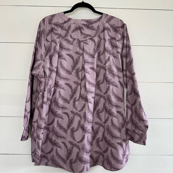Duluth Trading Co. Purple Feather Wrinklefighter Tunic Plus Size 1X - Picture 3 of 4